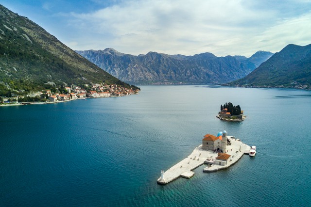 Perast with the islets of Our Lady of the Rocks and St George